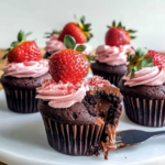 best Romantic Chocolate and Strawberry Cupcakes