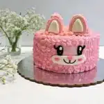 labubu cake decorated with pastel icing and fondant