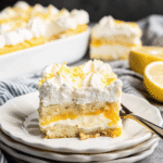lemon tiramisu slice with zest and mint
