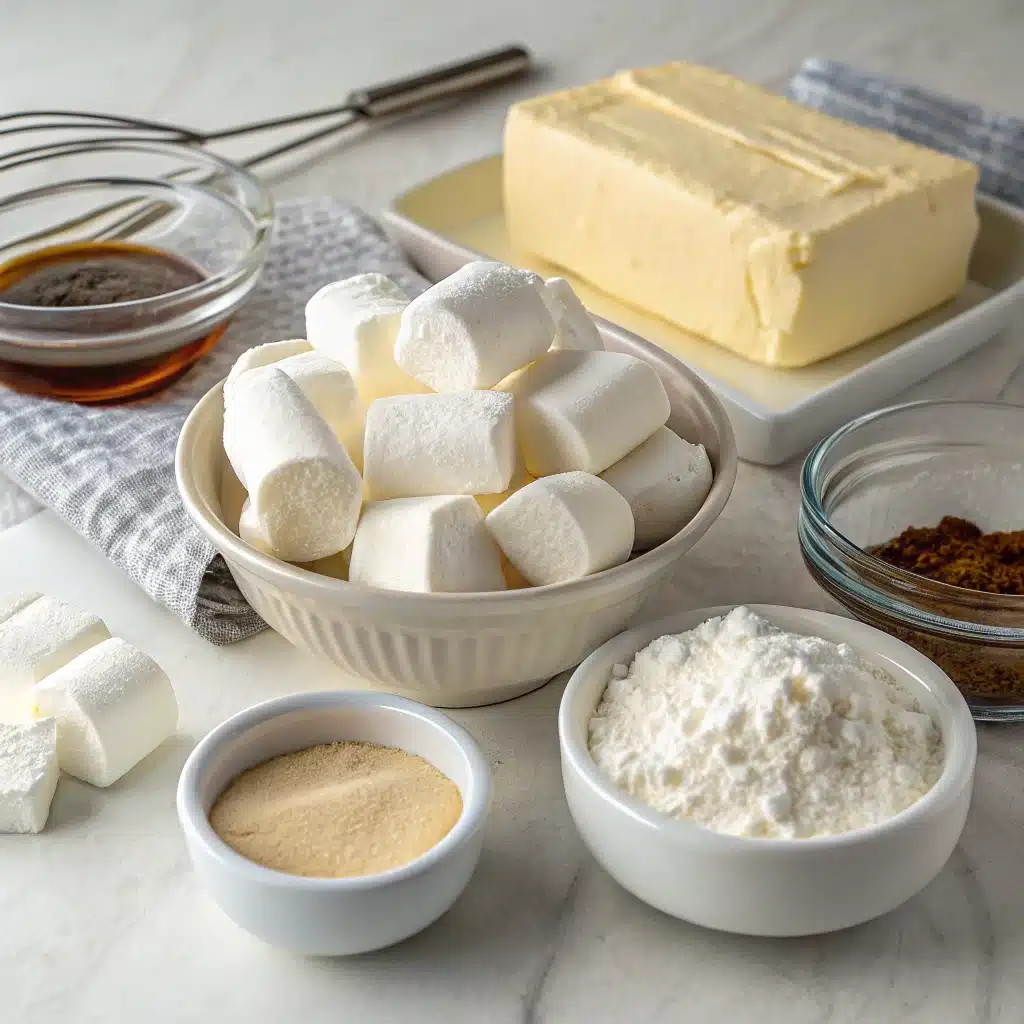 Ingredients for marshmallow frosting