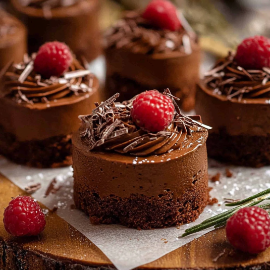 mini chocolate cake freshly