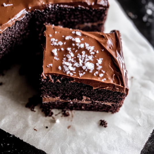 Salted chocolate cake with ganache and sea salt