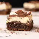 Tiramisu Brownies with cocoa topping