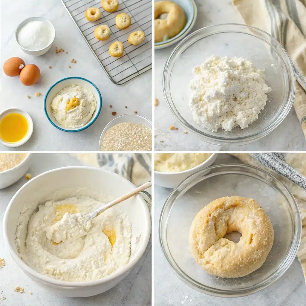 Preparing dough for 2 Ingredient Bagel with Cottage Cheese
