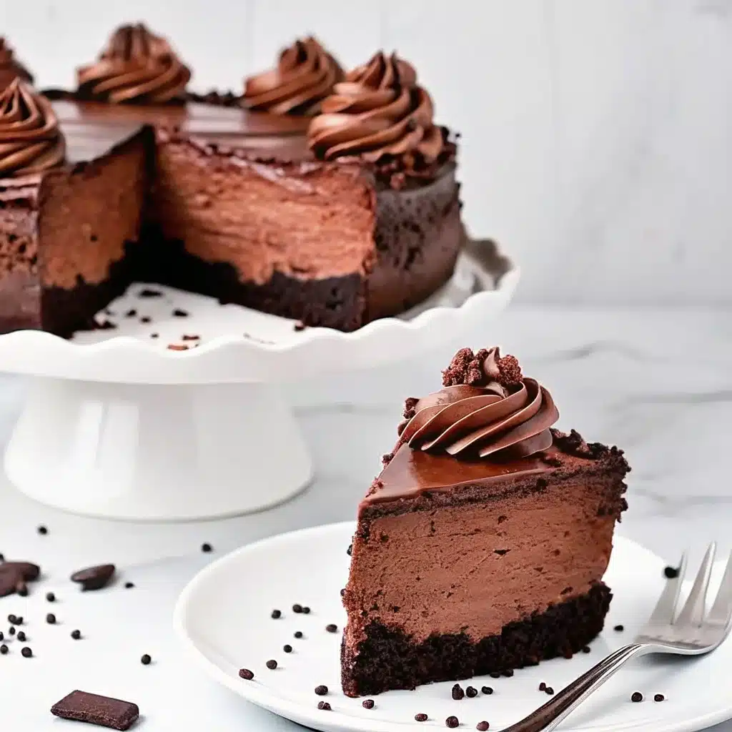 slices of chocolate cheesecake
