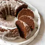 Chocolate dripping on donut cake