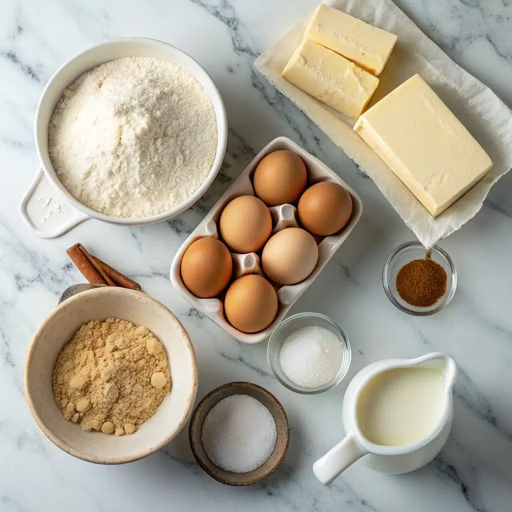Ingredients for making buttermilk coffee cake