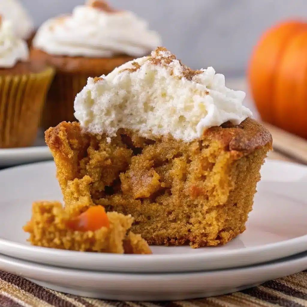 pumpkin spice cupcakes with frosting