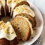 Moist Banana Bundt Cake with Cream Cheese Glaze