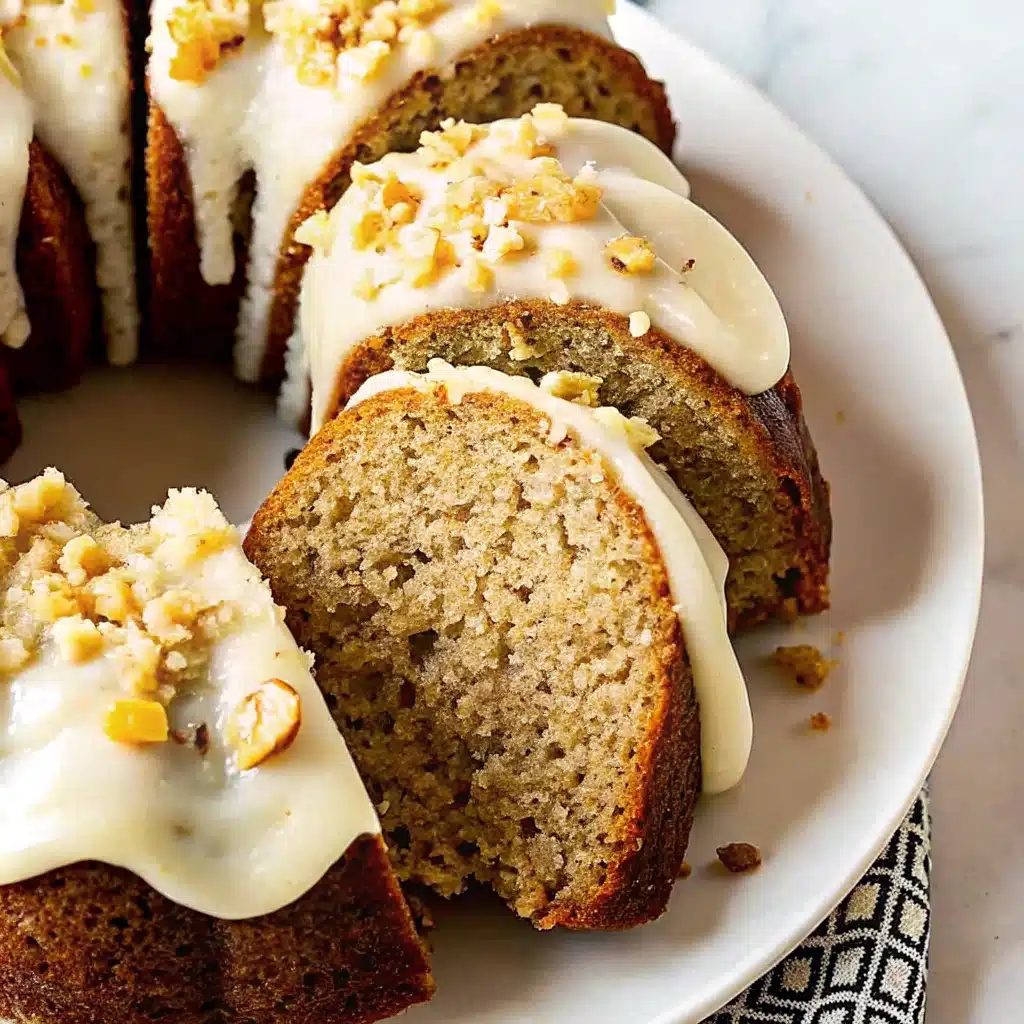 Moist Banana Bundt Cake with Cream Cheese Glaze