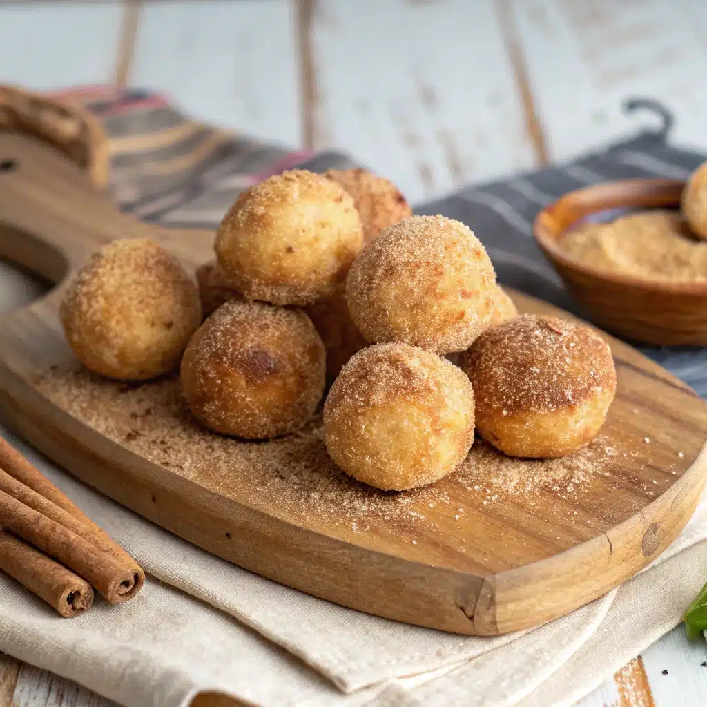 Banana donut holes with cinnamon sugar