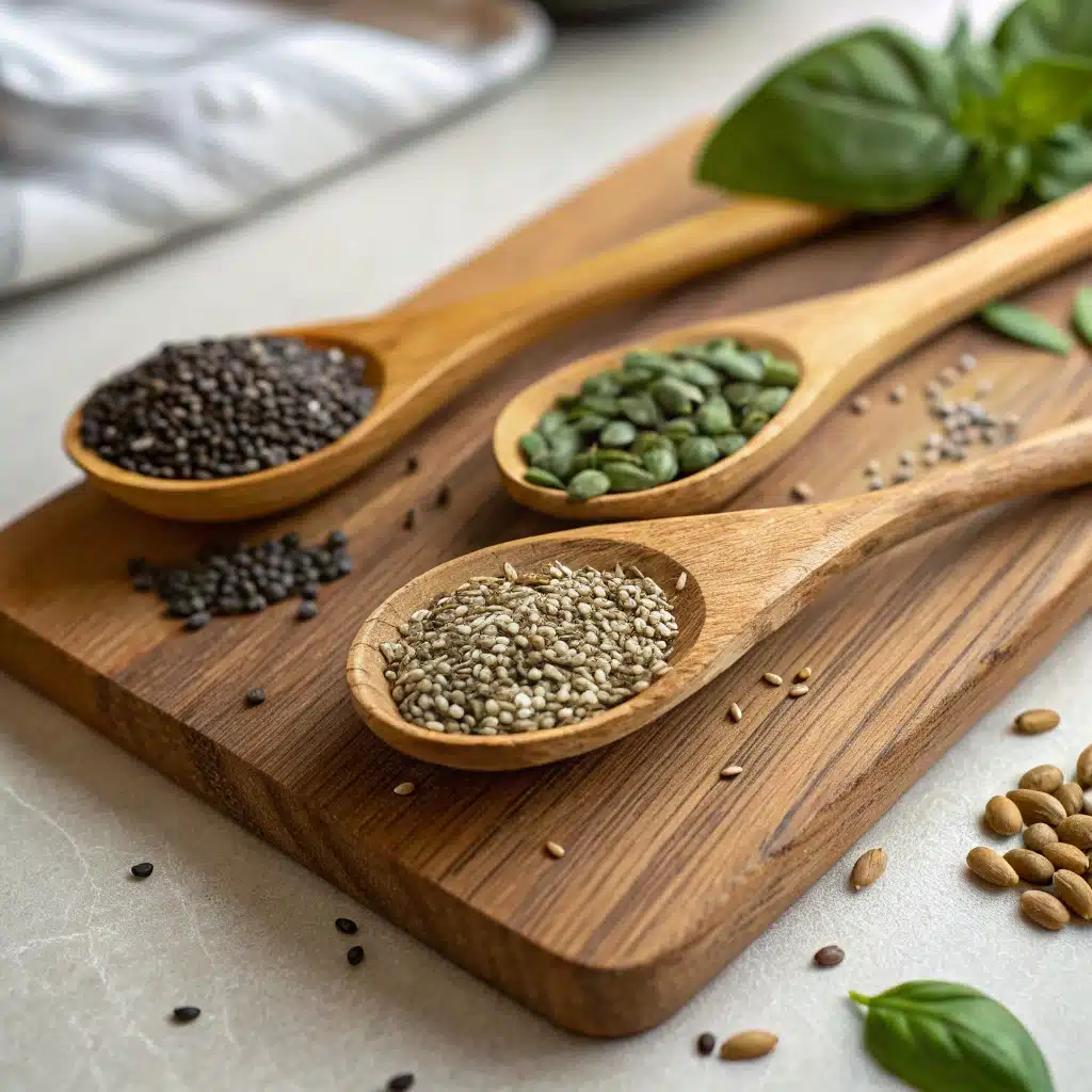 Bariatric seed ingredients: chia, flax, basil