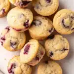 Freshly baked blackberry muffins with golden tops