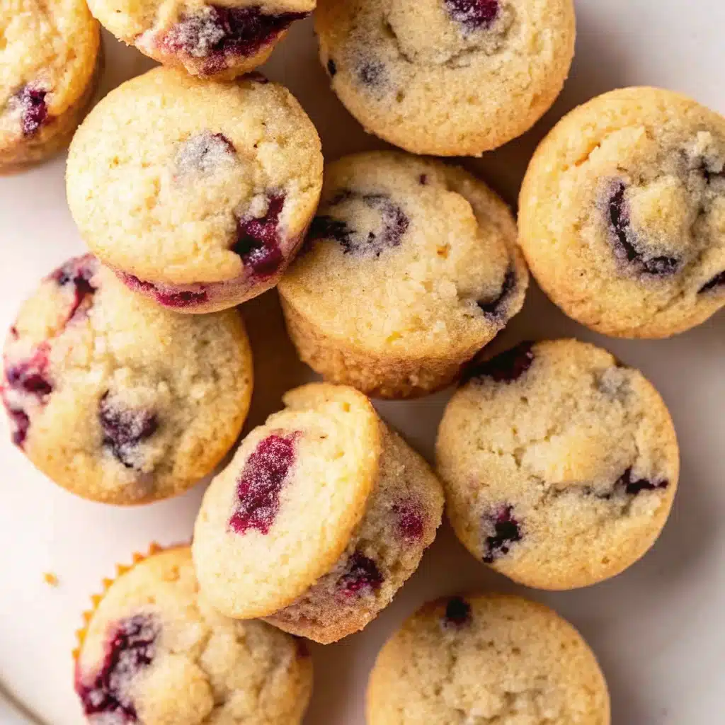 Freshly baked blackberry muffins with golden tops