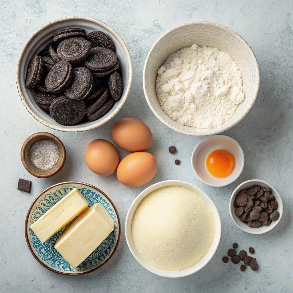 Cookies and Cream Cookies ingredients layout