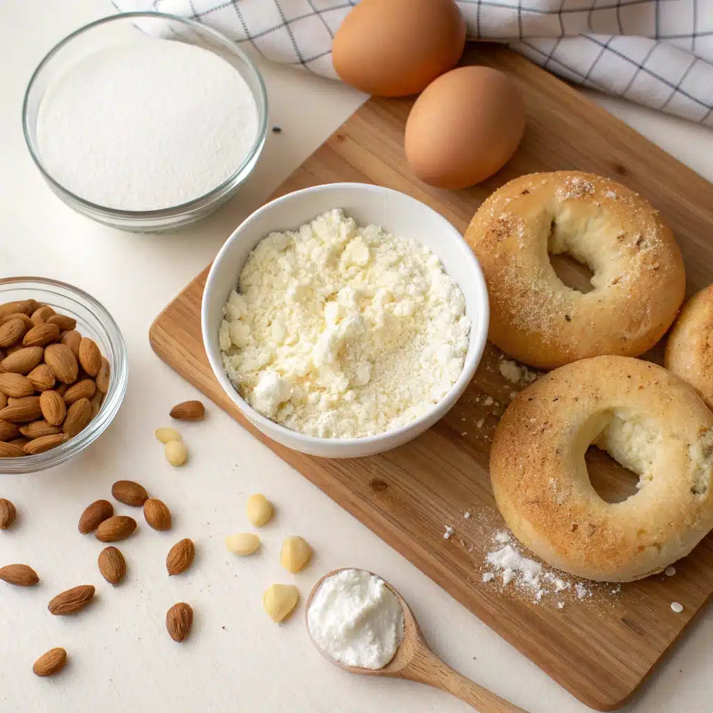 Ingredients for high protein cottage cheese bagels