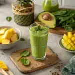 Detox Island Green Smoothie with tropical fruit and greens