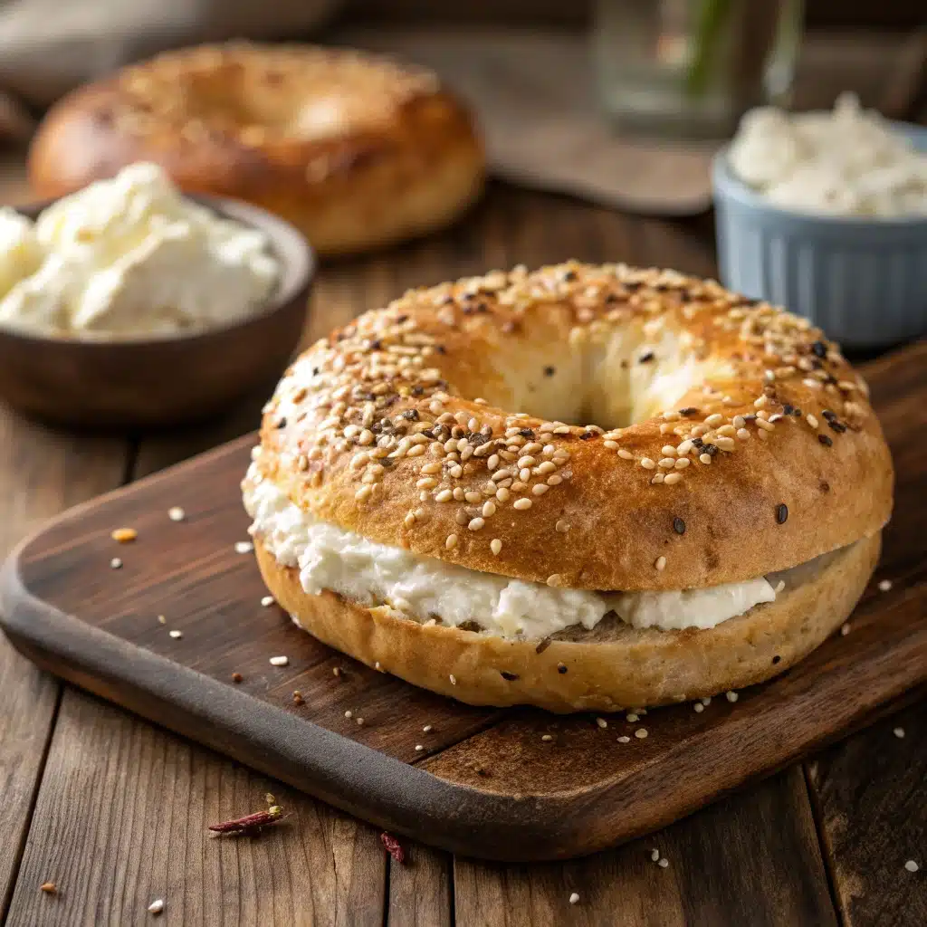 Flavor variations of cottage cheese gluten free bagels