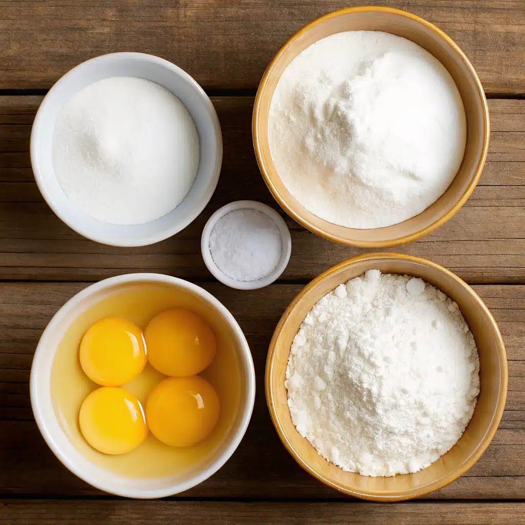 Ingredients for pavlova cookie recipe