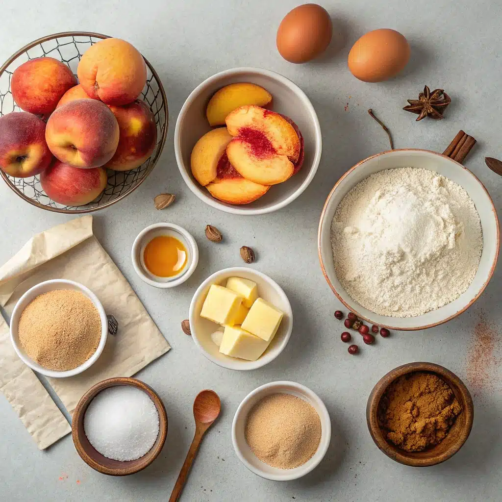 Ingredients for peach bread recipe