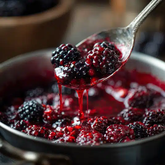 Spoonful of blackberry compote recipe