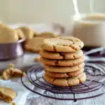 4 ingredient peanut butter cookies cooling on rack