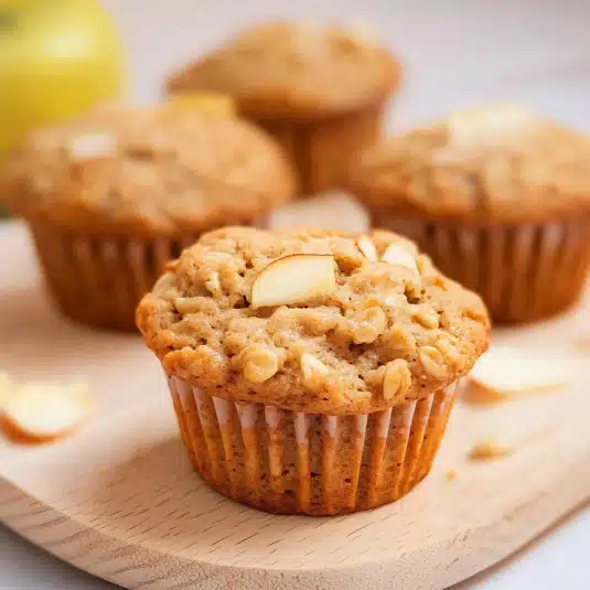 fresh apple oatmeal muffins