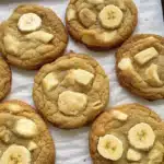 Banana pudding cookies with white chocolate chips and wafers