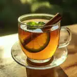 Costa Rican tea recipe with fresh herbs steeping