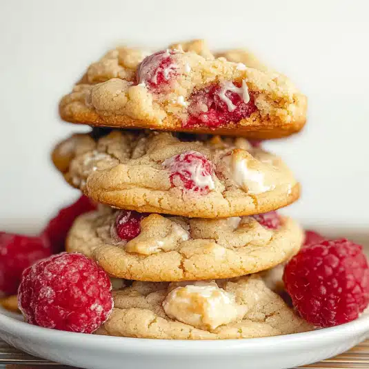 Raspberry cheesecake cookie dough ready to bake