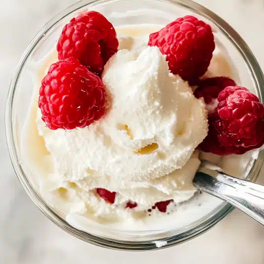 Vanilla mousse in elegant glass
