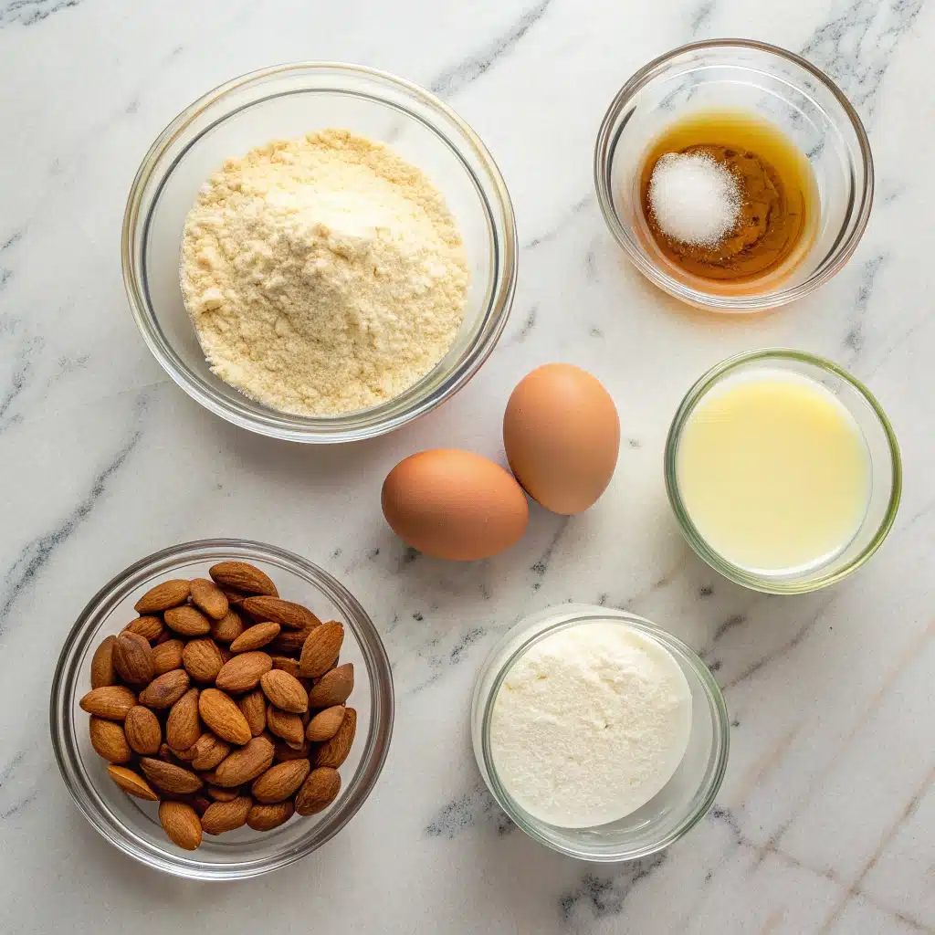almond flour mug cake ingredients laid out
