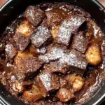 Chocolate Bread Pudding baked to perfection in rustic dish