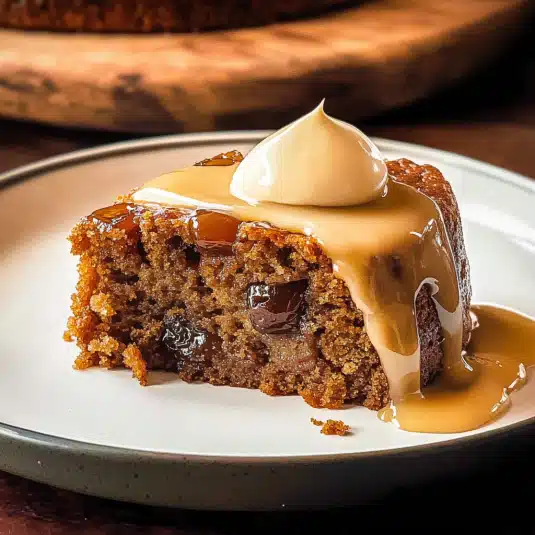 Moist and flavorful date cake fresh from the oven