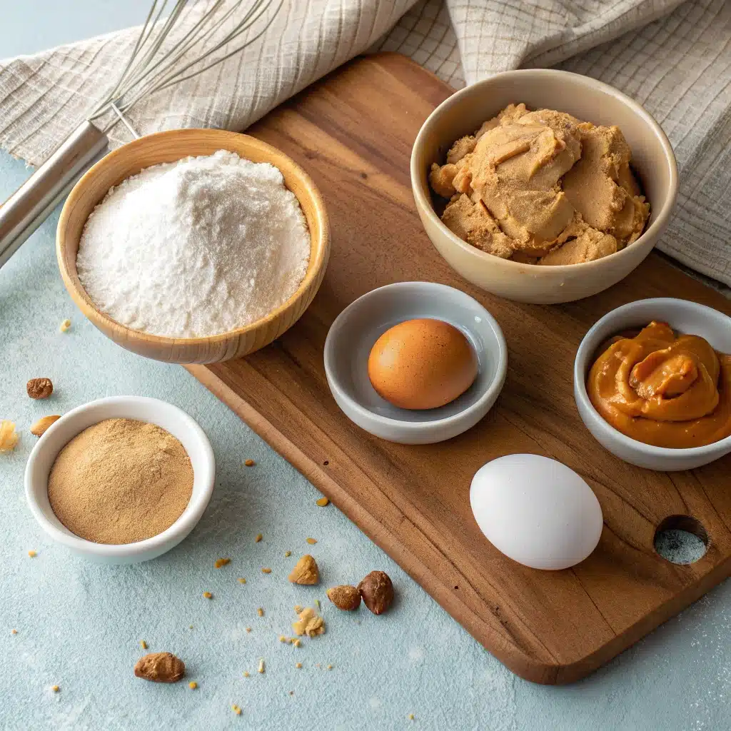 4 simple ingredients for peanut butter cookies