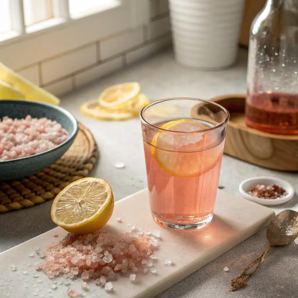 Oprah Pink Salt Trick Recipe in a glass